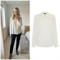 Reiss Elegant Off White/Cream Silk Blouse Shirt UK 8 / EU 36 / US 4 relaxed fit