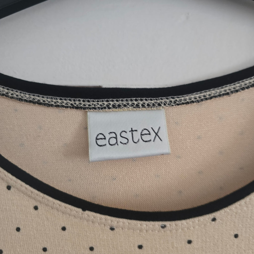 Eastex Beige Polka Dot Short Sleeve Top UK 12 EU 38
