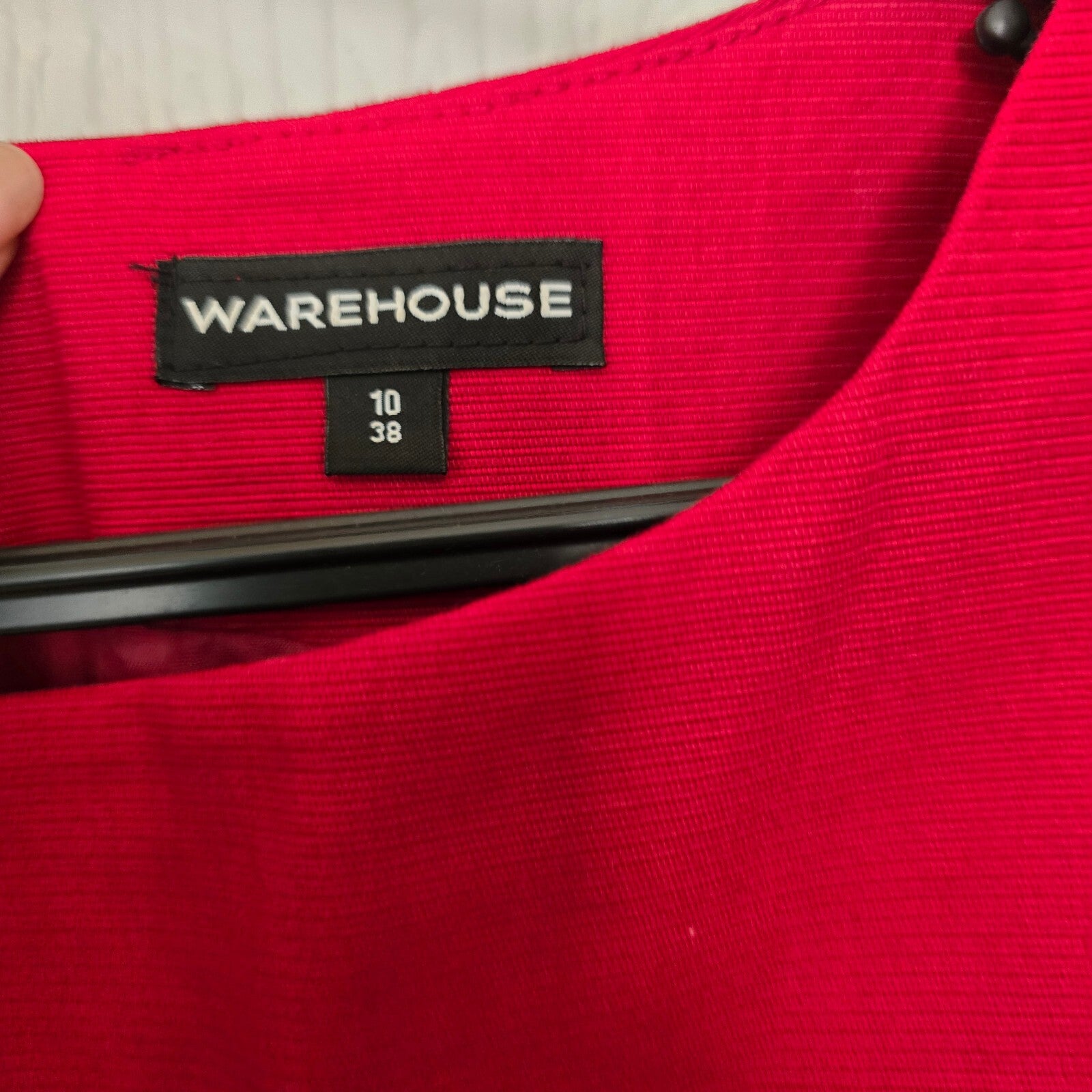 Warehouse Red Sleeveless Drop Waist Dress UK 10