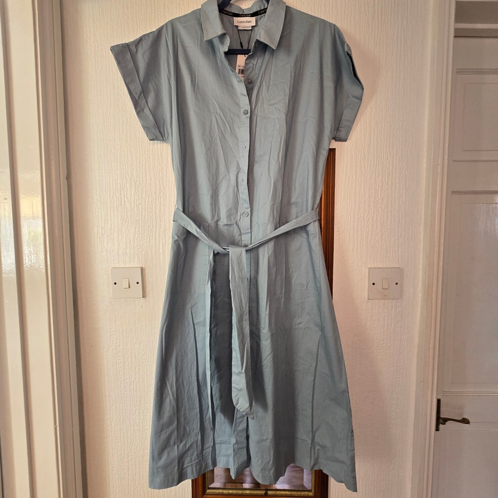 Calvin Klein Classic Shirt Dress with Tie Waist – BNWT, size L