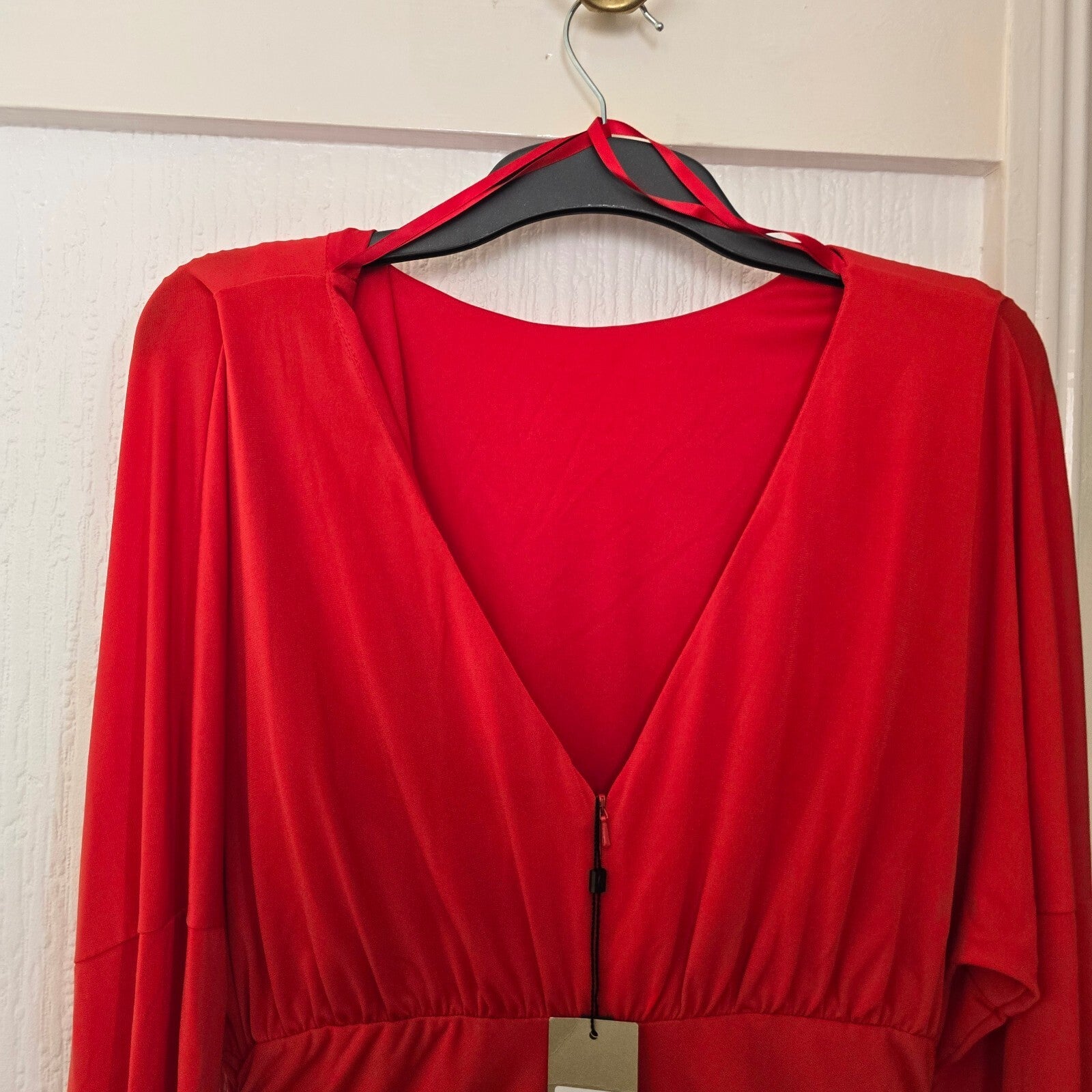 Coast Laurie Jersey Shift Dress Red Size 16, BNWT, ruched jersey stretch