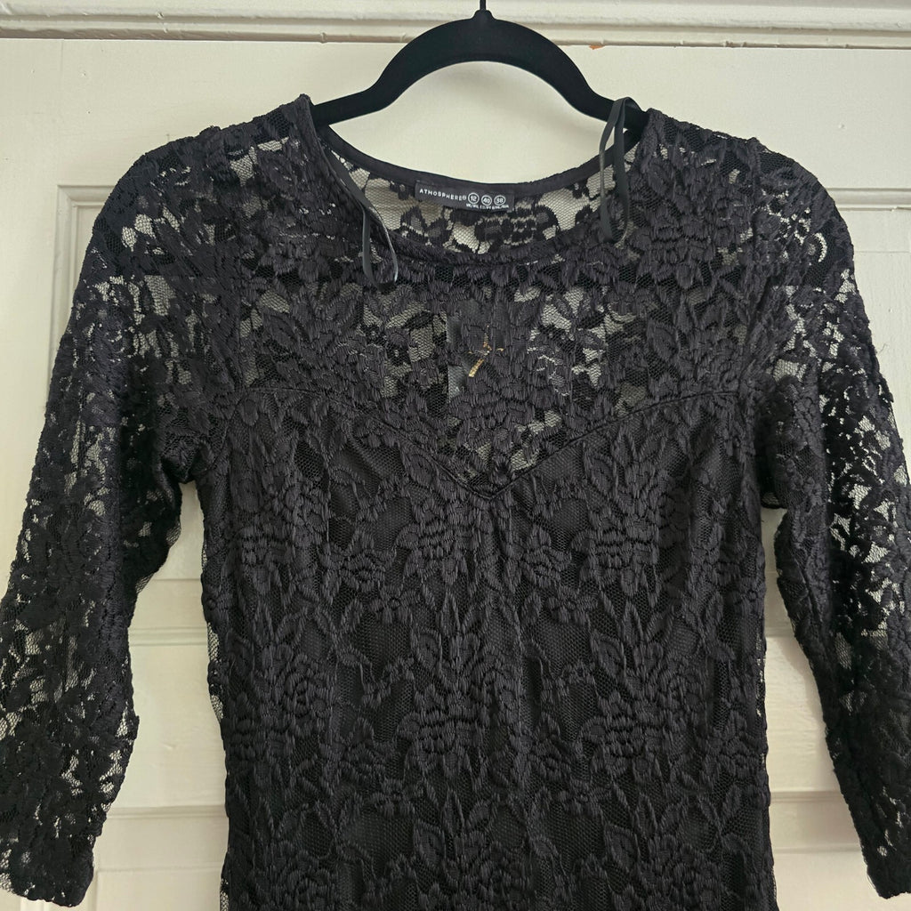 Atmosphere Black Lace Midi Dress UK 12 BNWT glam party