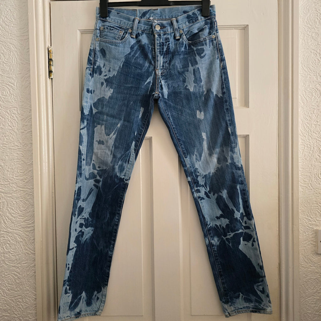 Levi's 511 Slim Fit Tie-Dye Effect Blue Denim Jeans W30 L32, rare, vintage