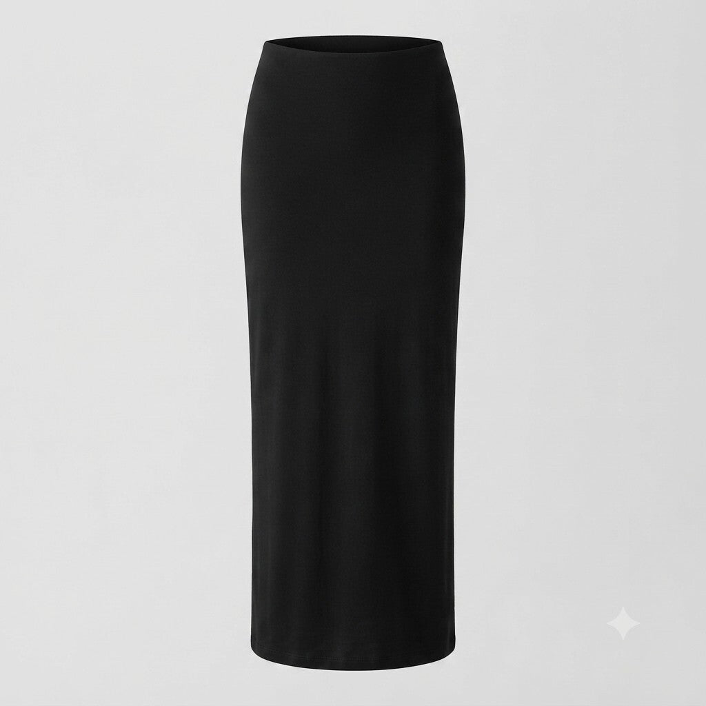 Zara W&B Collection Black Long Thin Knitted Stretch Skirt Size L