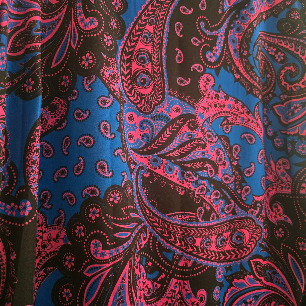 Roman Purple Women's Paisley Print Long Sleeve Dress Size 18
