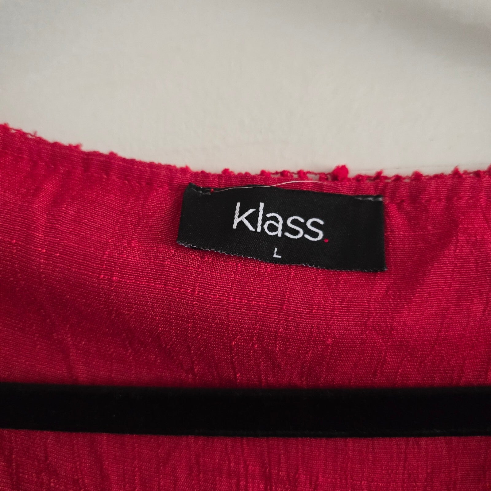 Klass Red Sequined Layered Blouse Top Relaxed Fit Size L, viscose mix