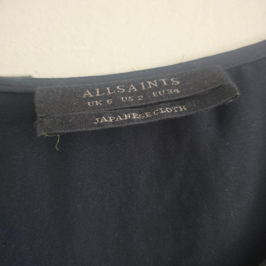 AllSaints Japanese Cloth Black Sleeveless Dress UK 6, style Eala Dress