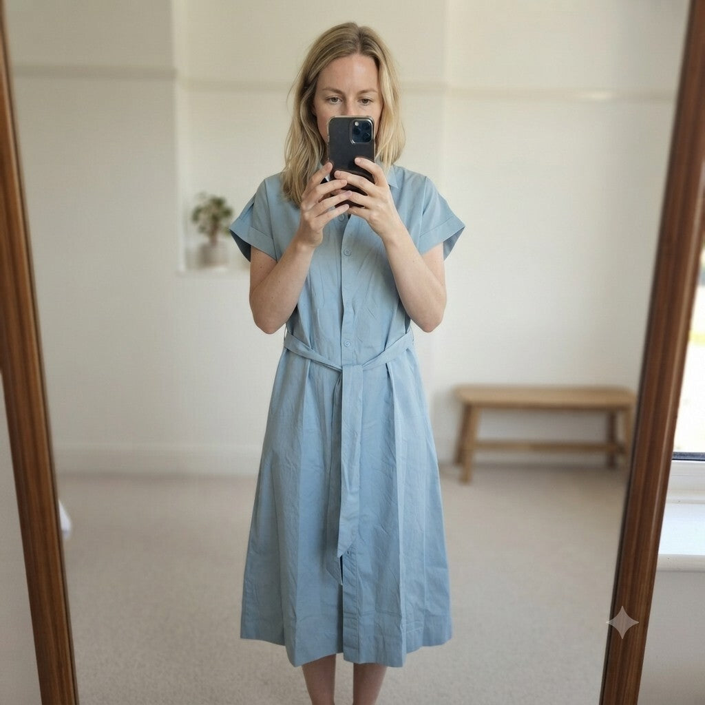 Calvin Klein Classic Shirt Dress with Tie Waist – BNWT, size L