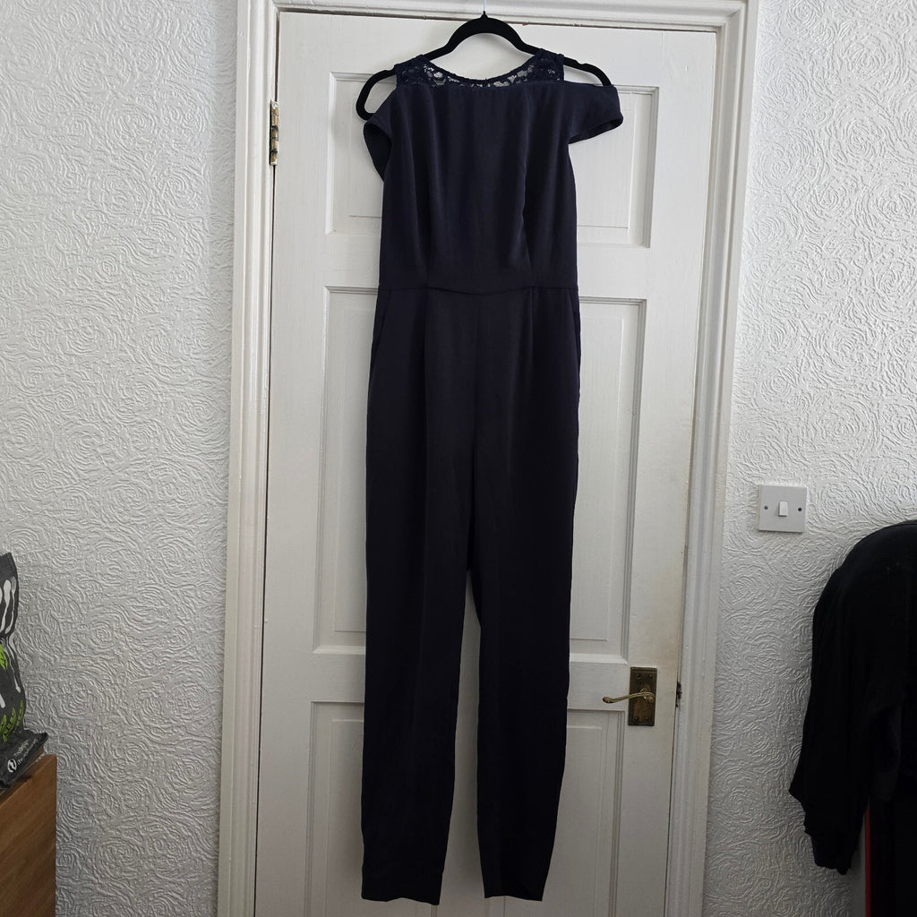 Reiss Night Navy Nicky Lace Back Jumpsuit UK 10 / US 6, BNWT, Luxury, Party