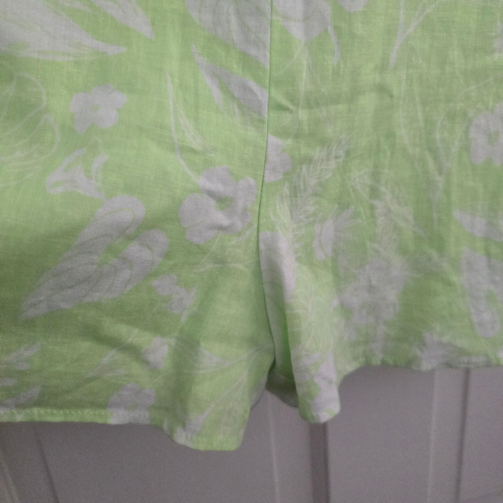 Bershka Women's Light Green Floral Print Linen Playsuit, Size S, BNWT