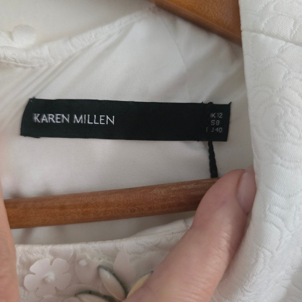 Karen Millen Embellished Black and White Dress UK Size 12, BNWT, races, cocktail