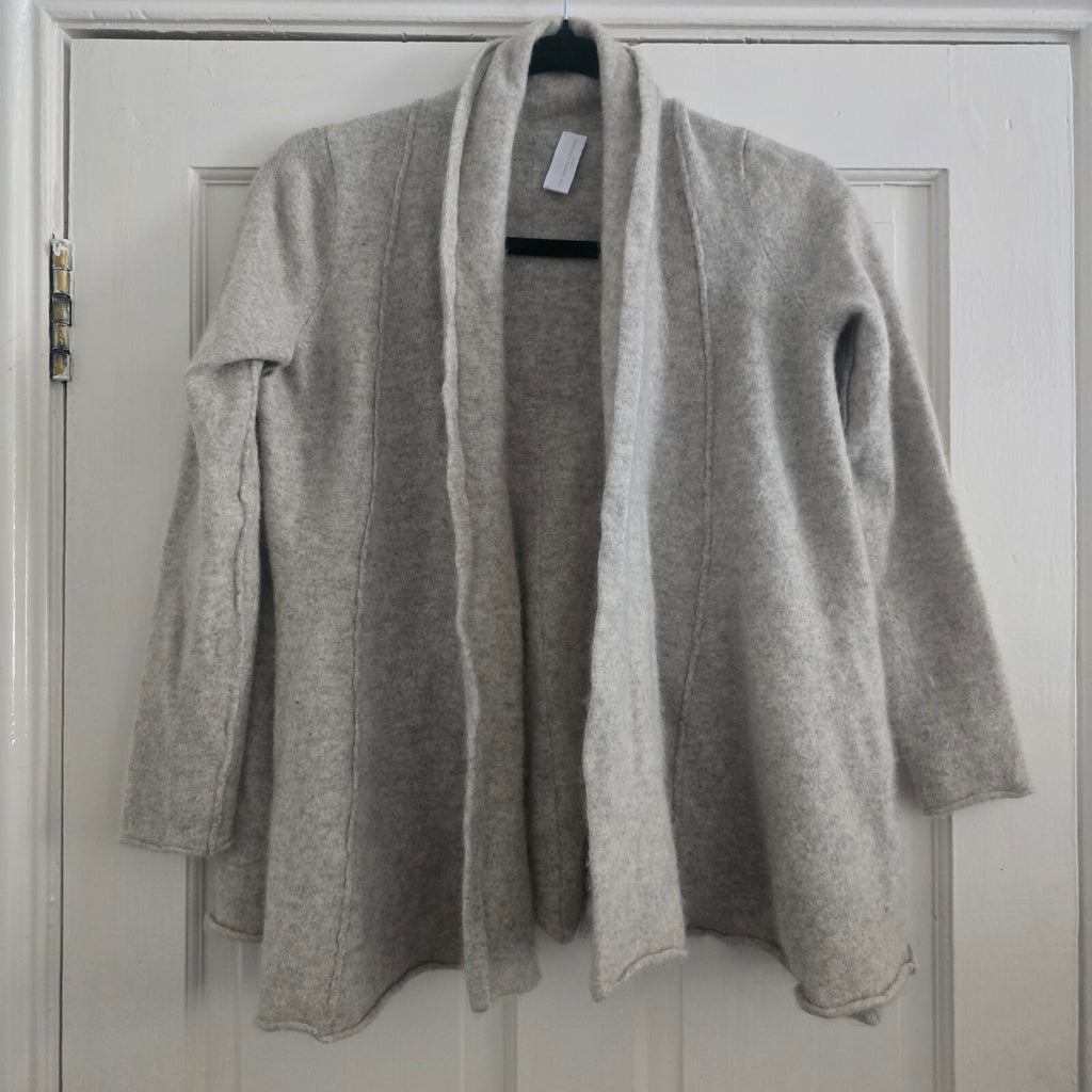 White Company Cashmere Open Front Cardigan Sweater, Size L