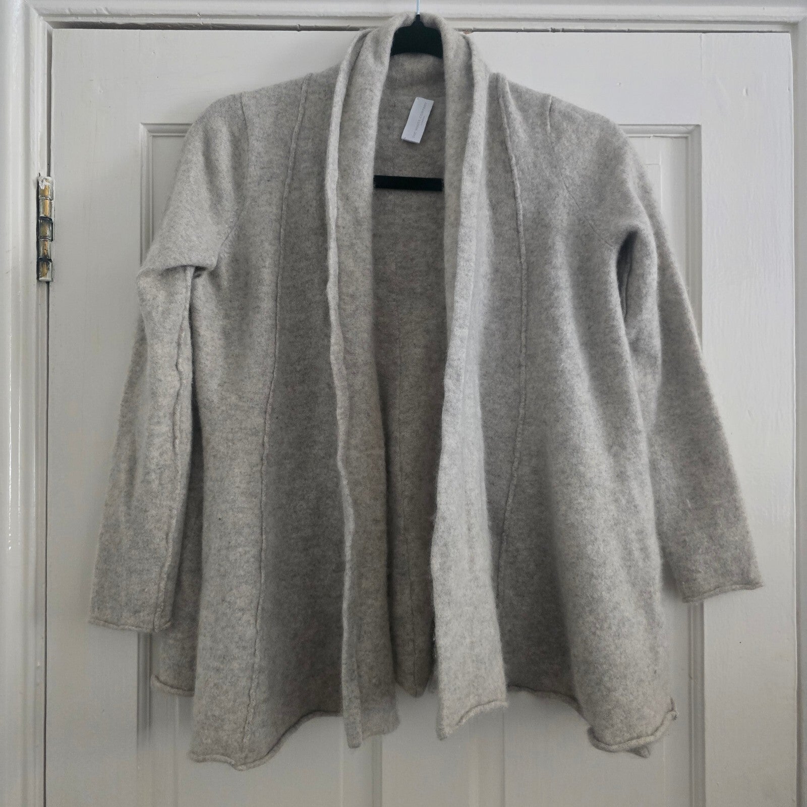 White Company Cashmere Open Front Cardigan Sweater, Size L