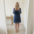 Wallis Women's Printed Sheer Sleeve Dress UK 18 EU 46 US 14