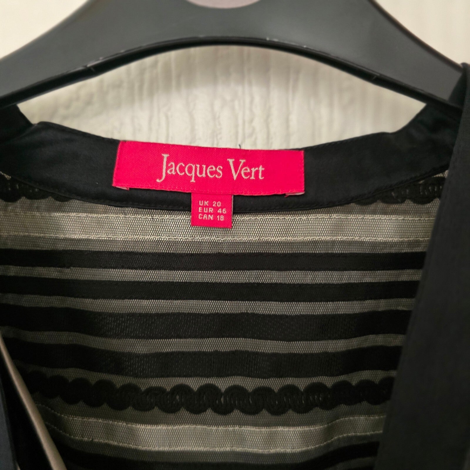 Jacques Vert Black and White Sleeveless Dress with Matching Bolero Jacket 18/20