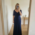 Little Mistress Navy Lace Evening Dress with Half Sleeves, BNWT, size 16