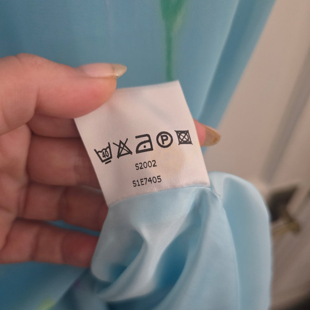 Jacques Vert Light Blue Floral Mid-Length Dress Size UK 12, wedding, glam,