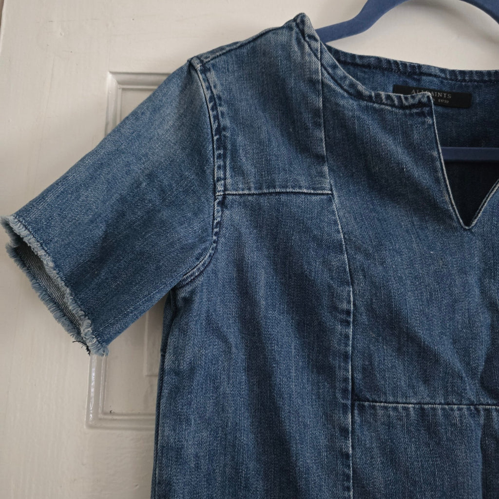 AllSaints Denim Dress UK 4, style Ann, summer, festival, sold out, blogger