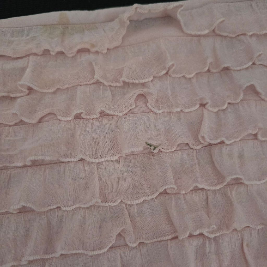 River Island Pink Ruffle Mini Skirt with Black Waistband Size 10