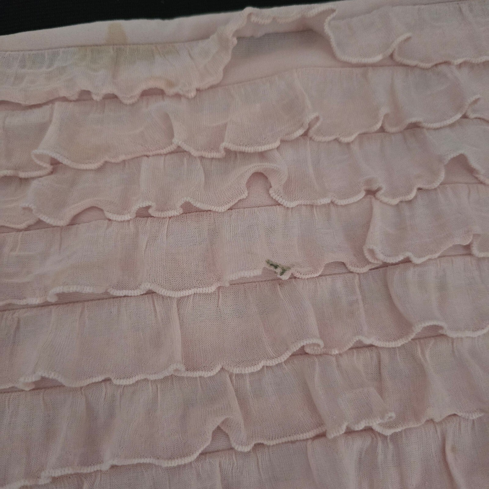 River Island Pink Ruffle Mini Skirt with Black Waistband Size 10