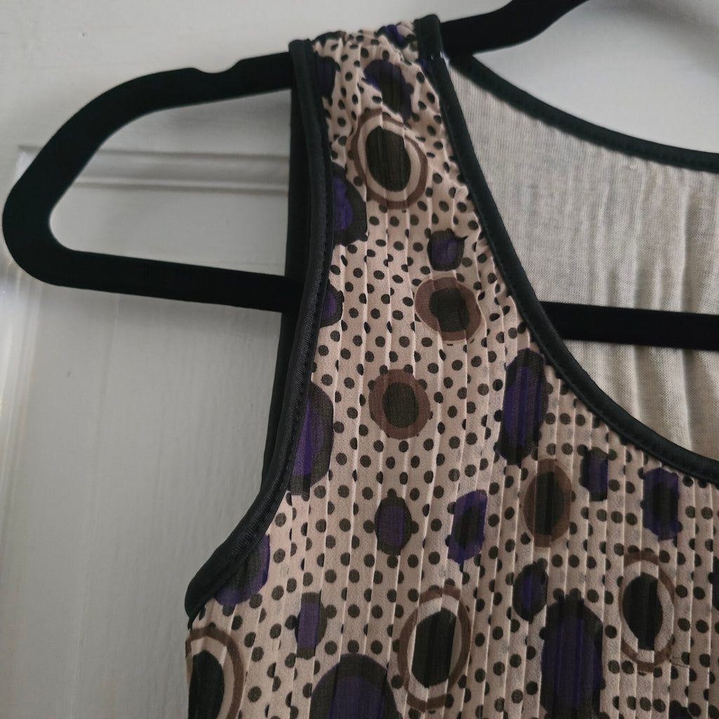 Paisley Sleeveless Patterned Viscose and Elastane Top, ombre, size M relaxed Y2K