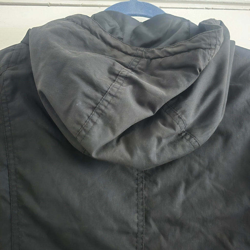 Uniqlo Black Hooded slighty padded warm Parka Coat, Size Small