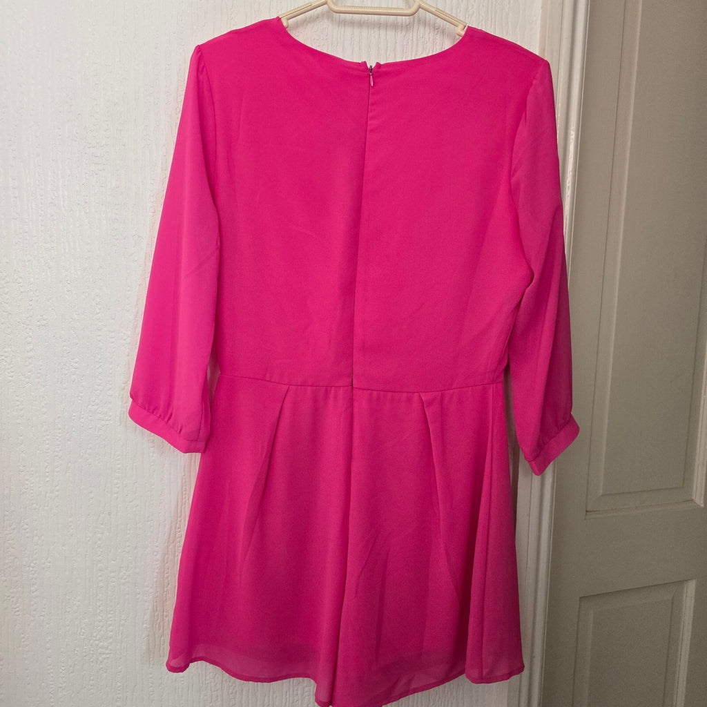 Alfani Pink V-Neck 3/4 Sleeve Romper Playsuit Size M BNWT