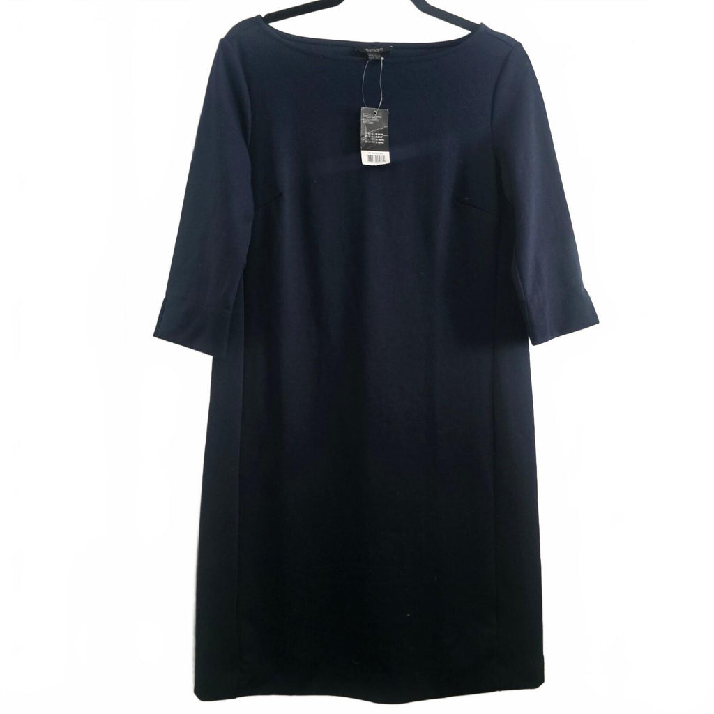 Esmara Navy Blue Knee Length Shift Dress Size S BNWT Jersey thick material