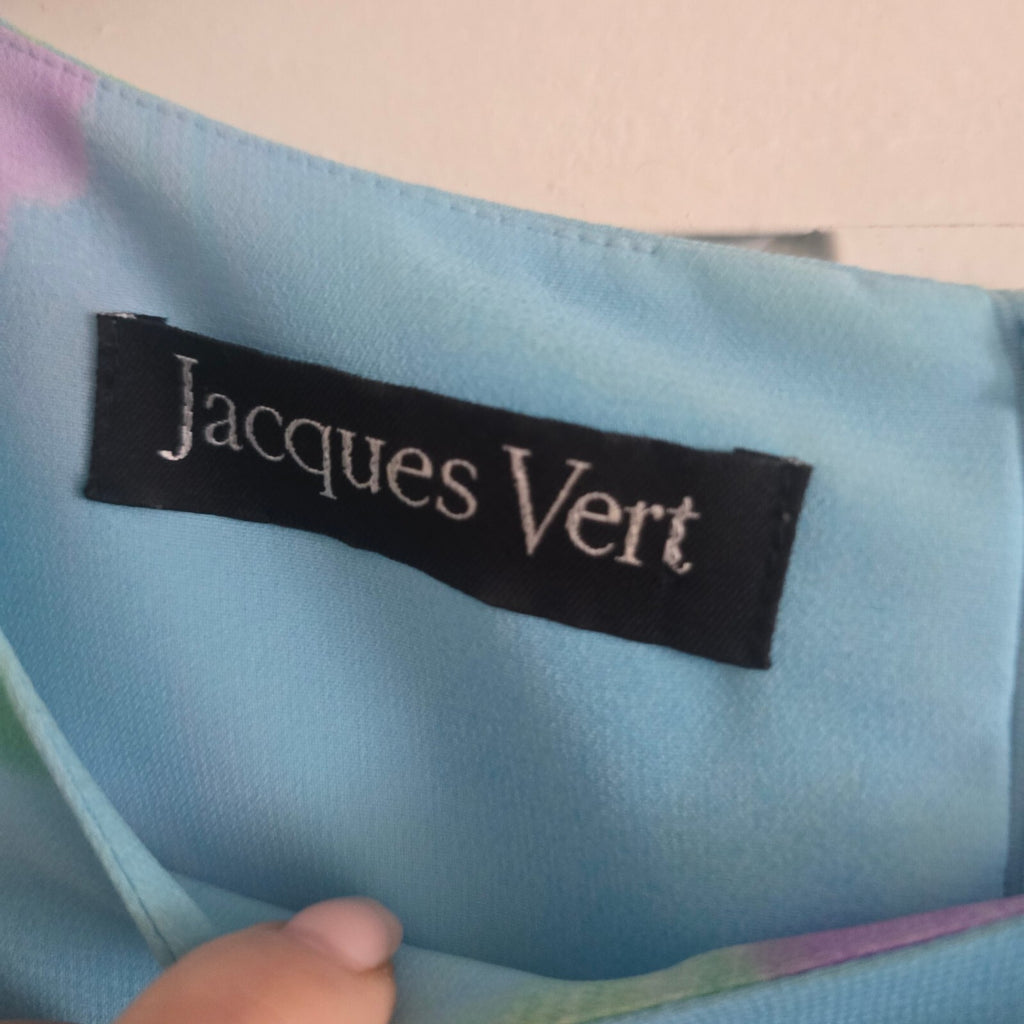 Jacques Vert Light Blue Floral Mid-Length Dress Size UK 12, wedding, glam,