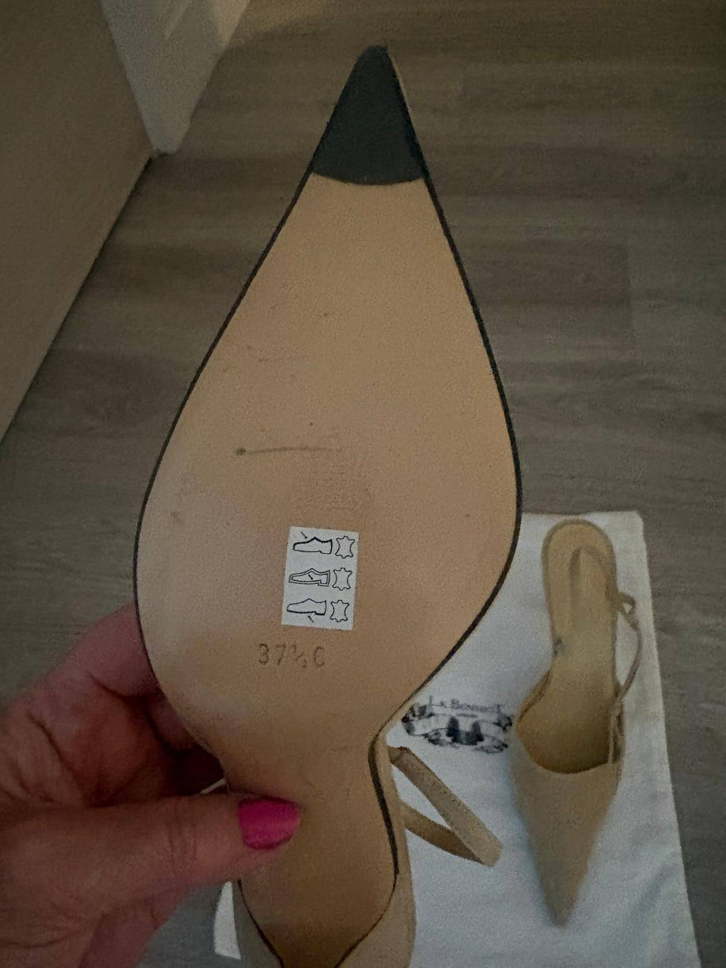 L.K. Bennett Precious Camel Suede Pointed Toe Slingback Heels Size 37.5, BNWT