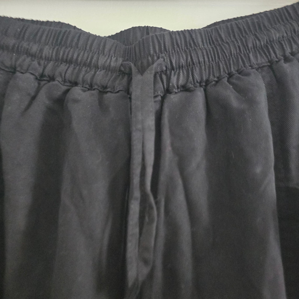 FatFace Black Elastic Waist Jogger Pants UK 12R relaxed soft lightweight comfy