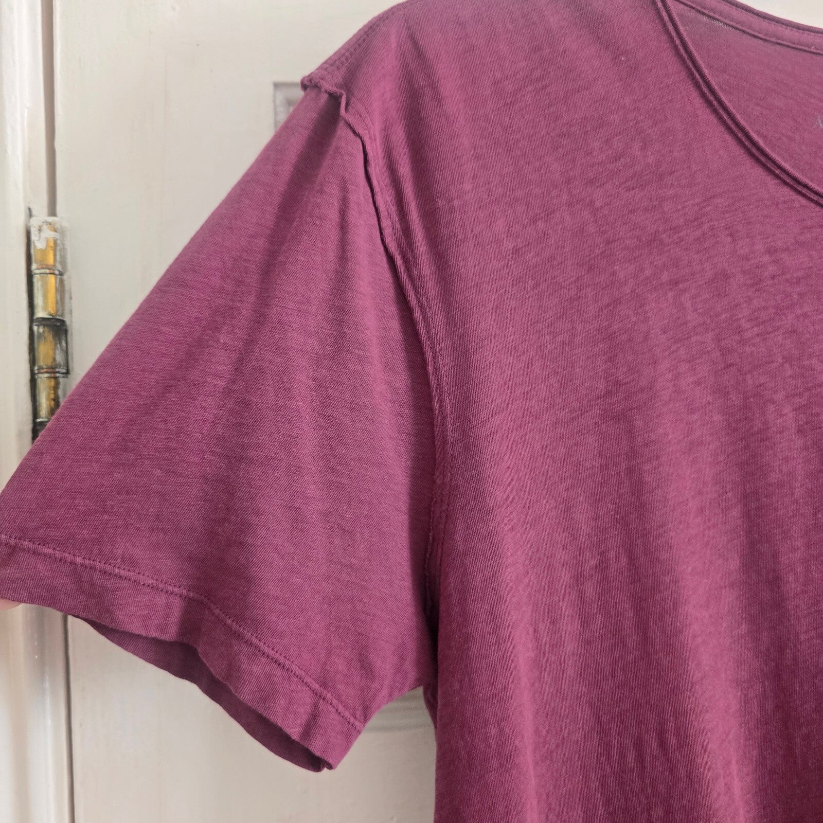 AllSaints Men's Crew Neck T-Shirt in Burgundy