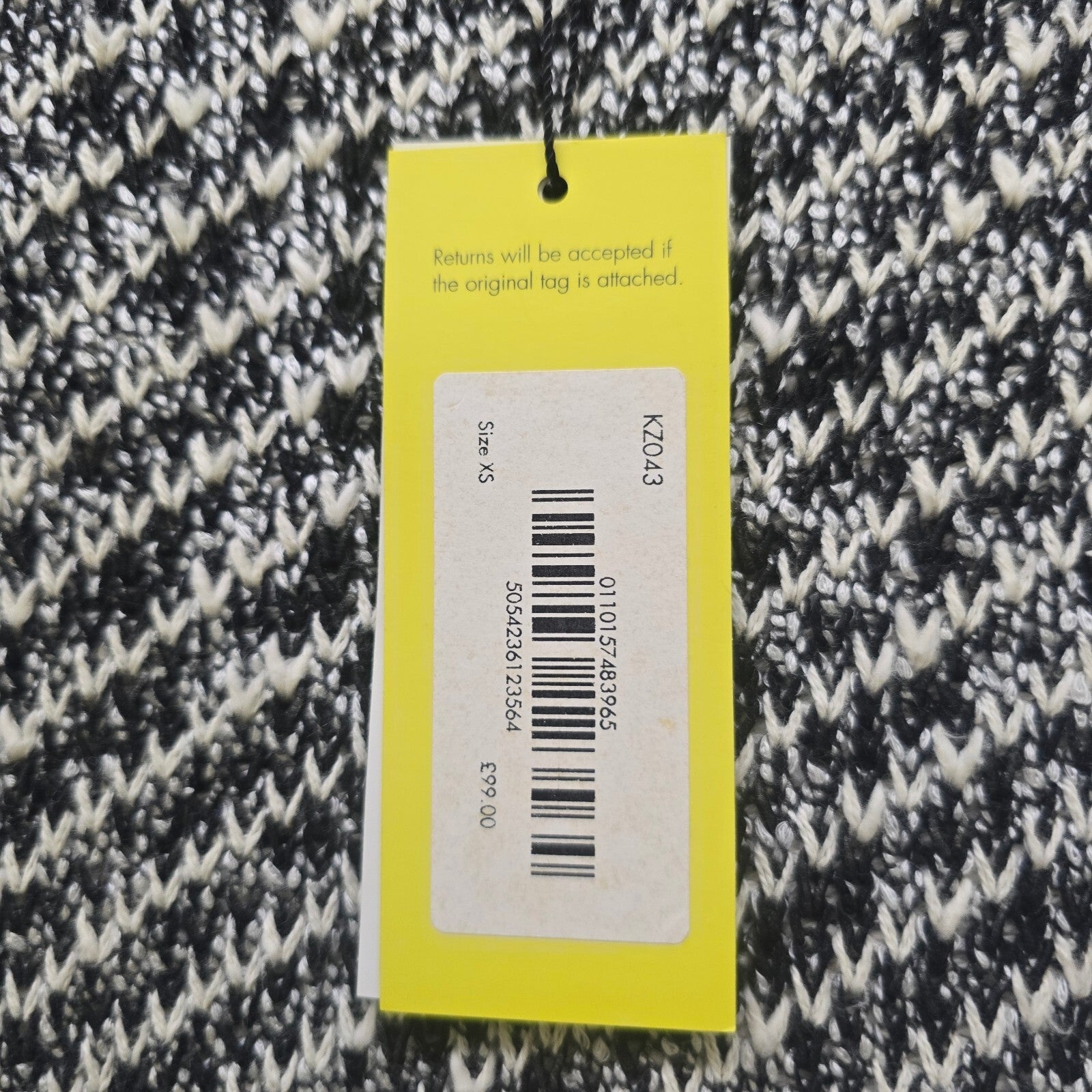 Karen Millen XS Black and White Knit Sweater Jumper with Fringe Detail BNWT, S
