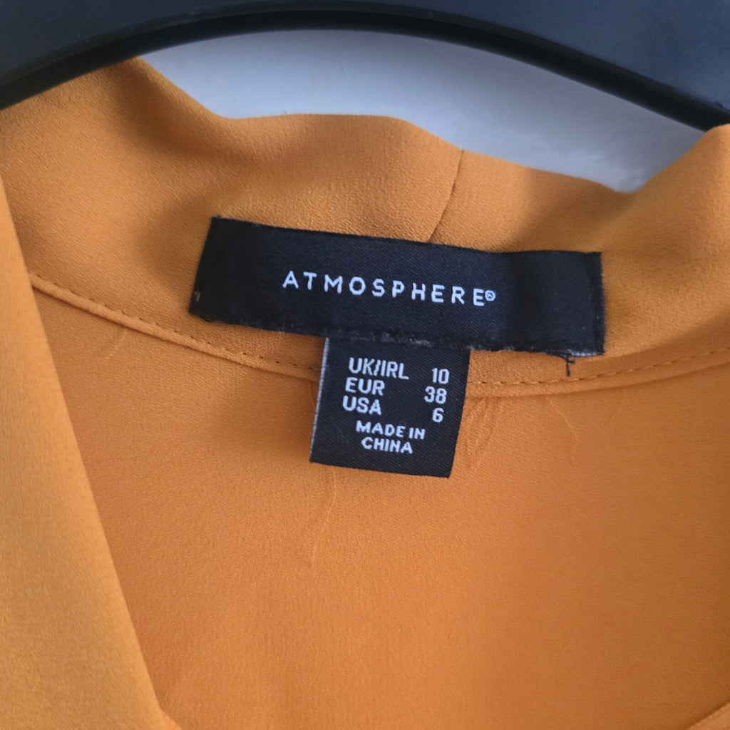 Atmosphere Mustard Yellow Long Sleeve Draped Blouse shirt UK 10