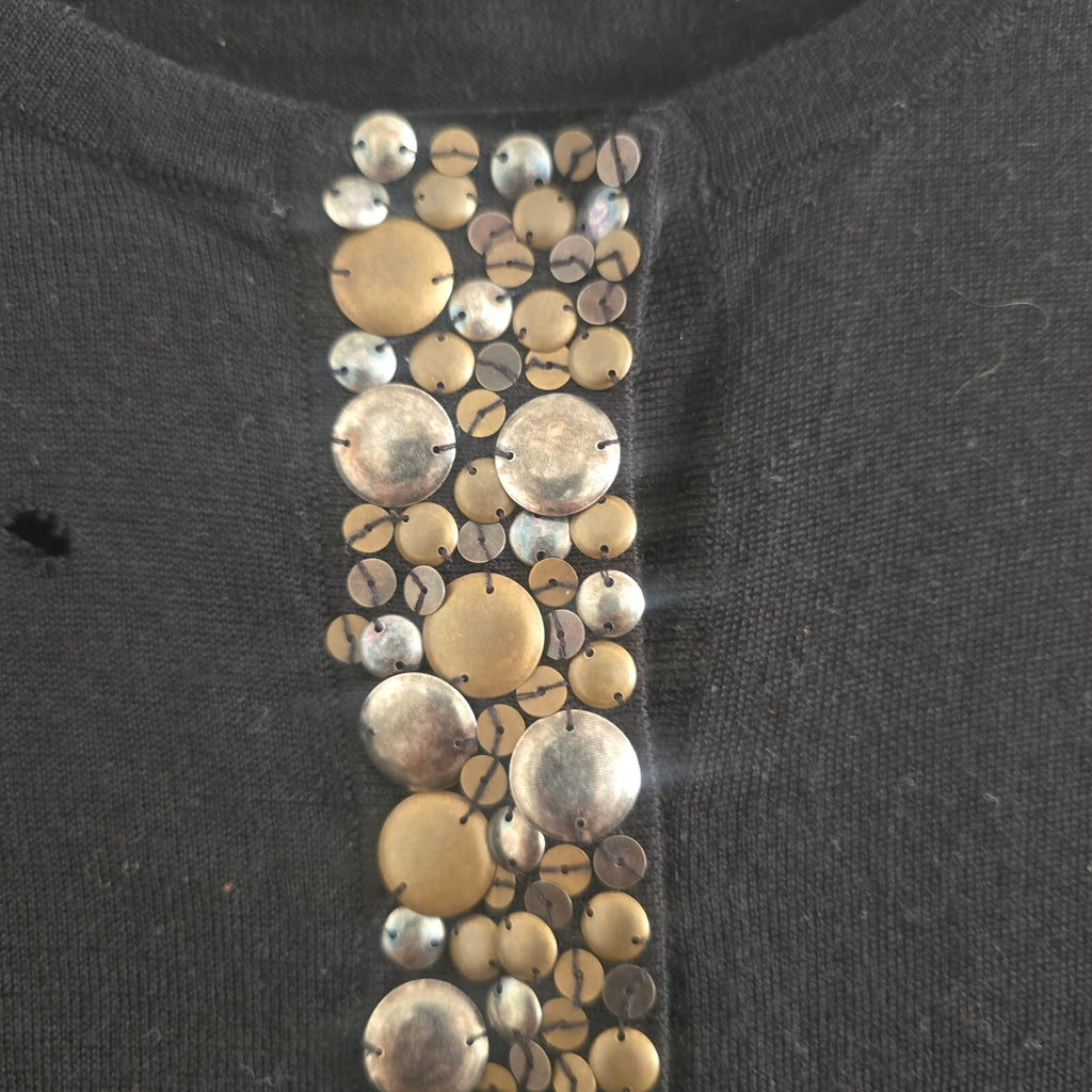 Boden Women's Black Wool Embellished Cardigan Size 12