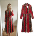 Papaya Woman Size 8 Red and Black Patterned Midi Shirt Button Dress BNWT