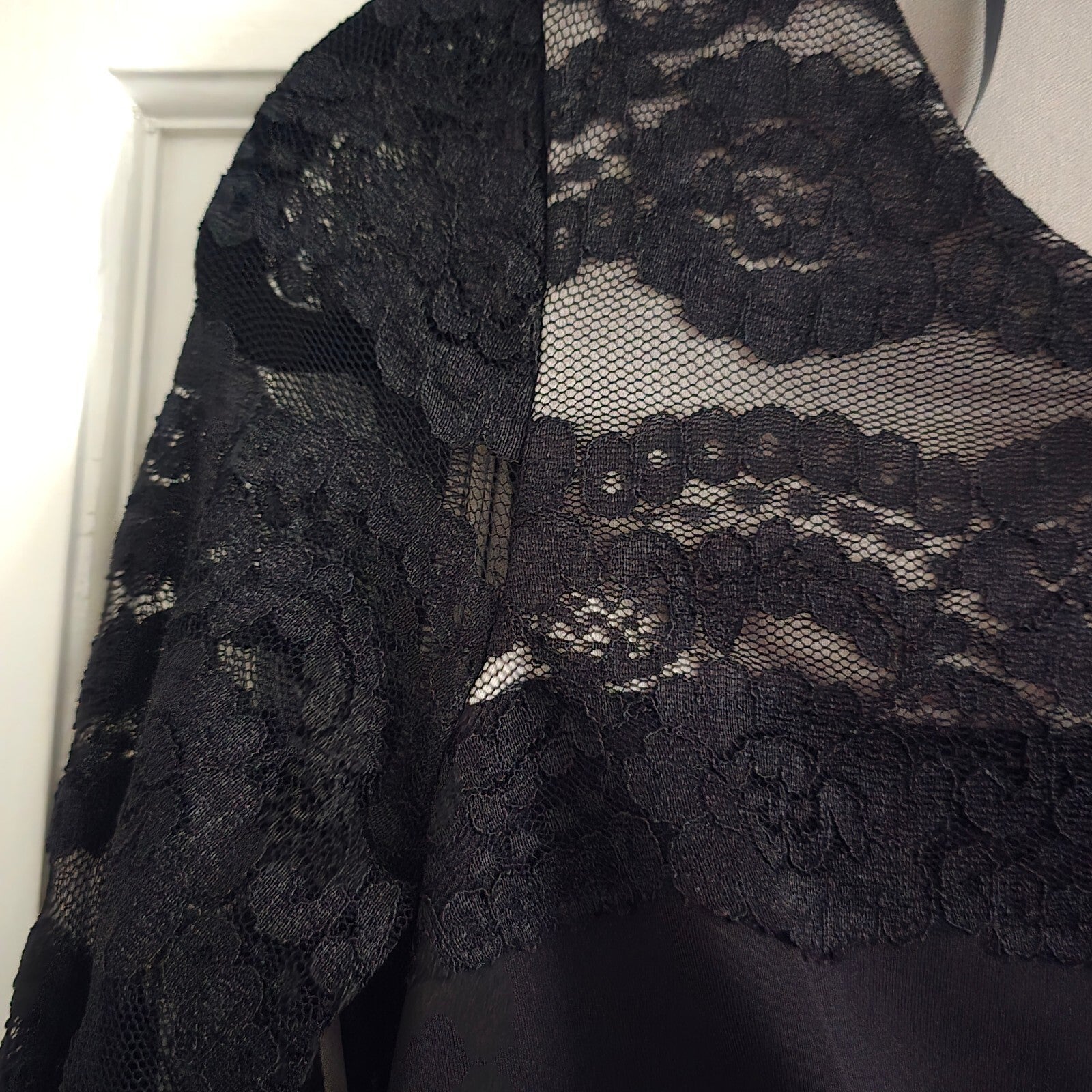 Jessica Howard Black Lace Sleeve Cocktail Dress UK Size 10, party, glam