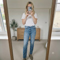 Zara The HW Slim Full Length Light Blue Denim Jeans, size 10