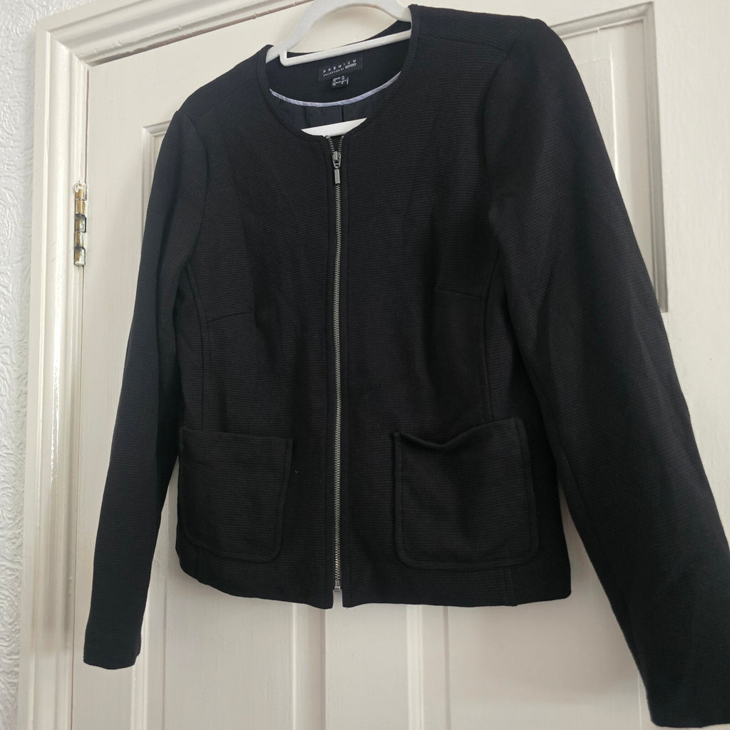 Esmara Premium Collection Black Zip-Up Jacket Size UK 12 smart formal casual