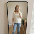 COS Cream Scoop Neck Half Sleeve Top Size Large, wardrobe staple, smart casual