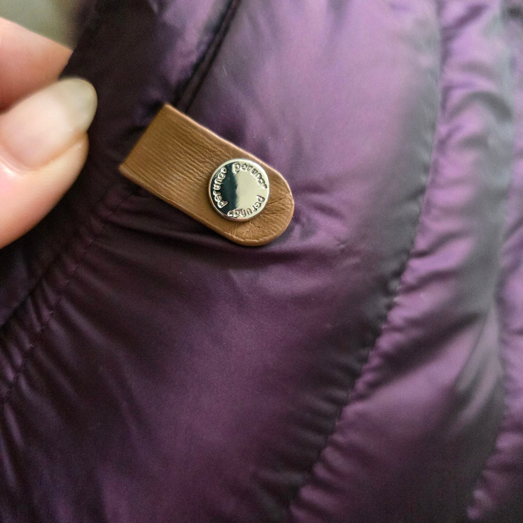 Per Una Deep Purple Puffer Jacket with Faux Fur Hood and Down lining, warm, 14