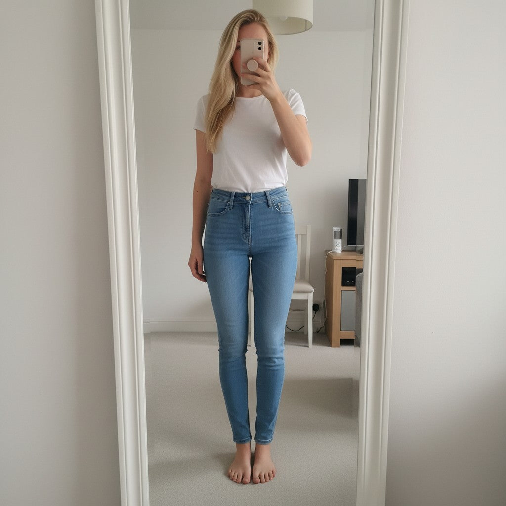 French Connection Light Blue High Waisted Skinny Jeans UK Size 10 / US Size 6