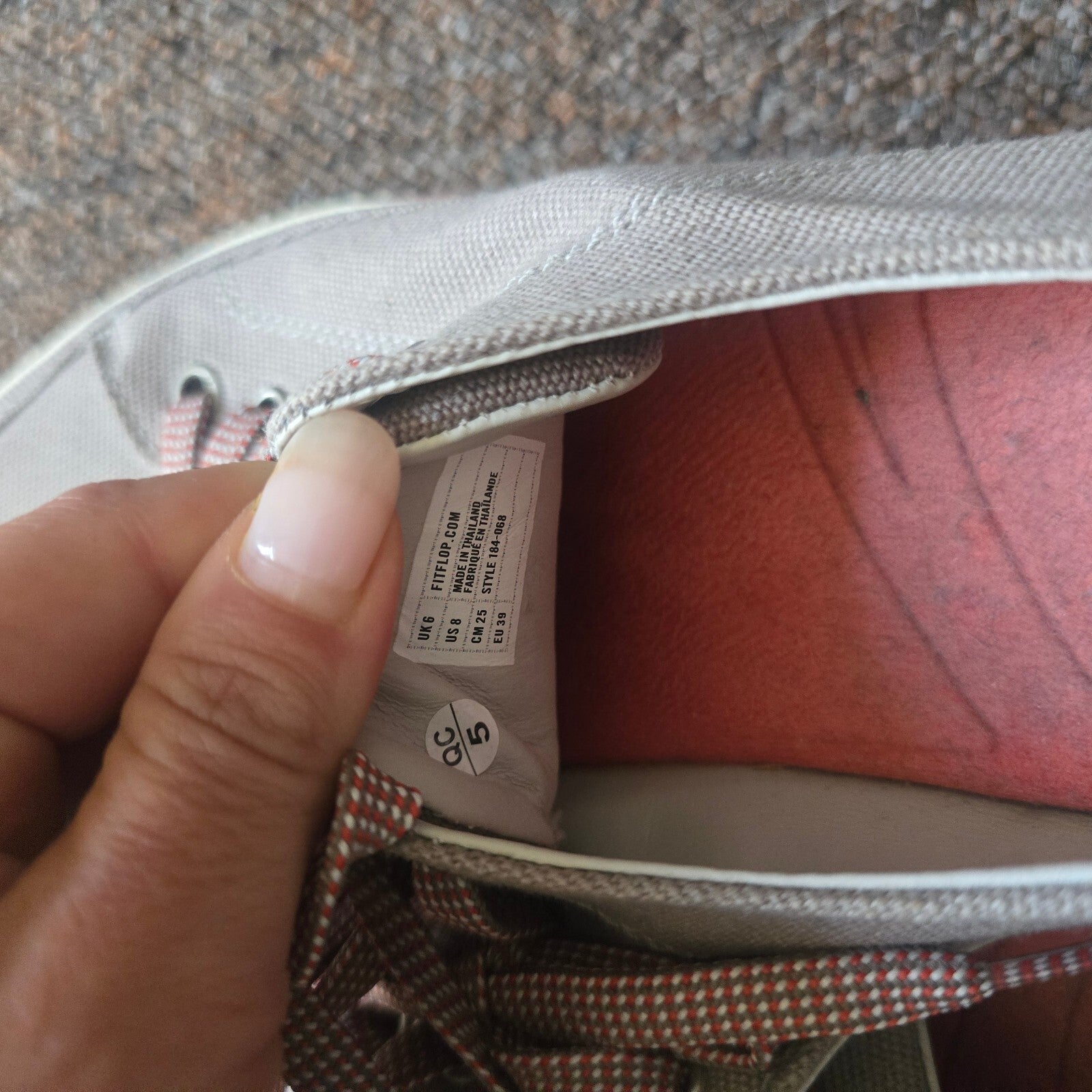 FitFlop Casual Canvas Shoes with Red Soles Size UK 6 / EUR 39