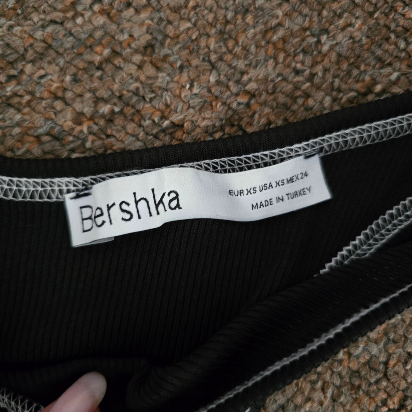 Bershka Black Asymmetric Cutout Long Sleeve Top XS