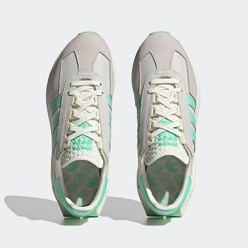 Adidas Unisex Retro Style White and Mint Green Trainers with Gum Sole UK 7.5