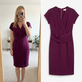 Elka Burgundy Dress with Draped Detail and Back Zip, Size XL, BNWT