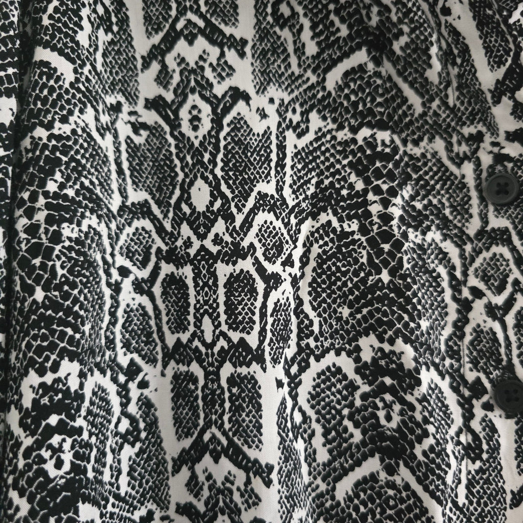 Esmara Black and White Snake Print Long Sleeve Shirt Blouse, Size 36, uk 8