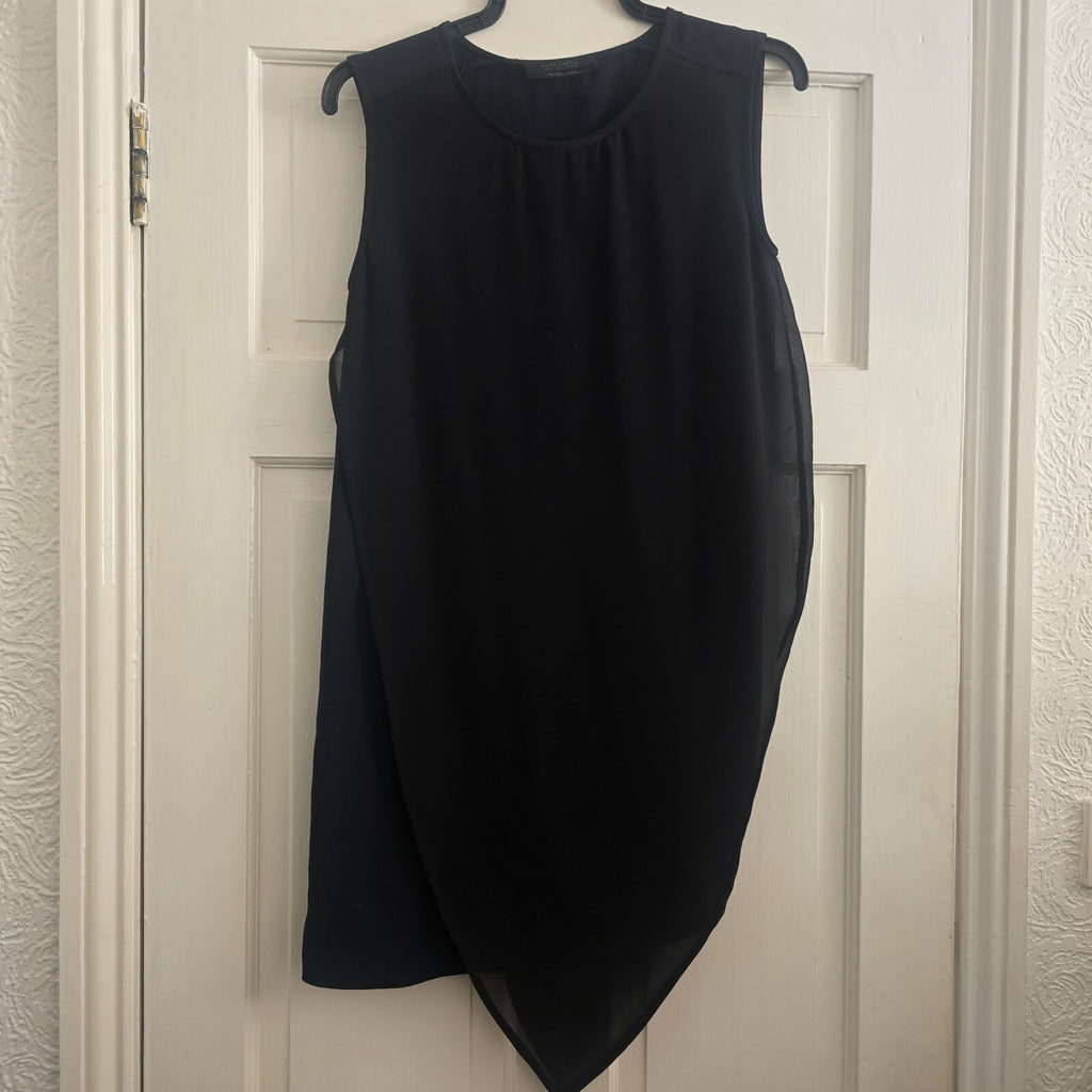 AllSaints Japanese Cloth Black Sleeveless Dress UK 6, style Eala Dress