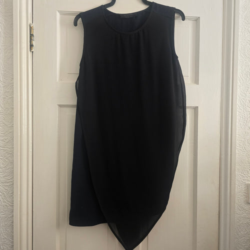 AllSaints Japanese Cloth Black Sleeveless Dress UK 6, style Eala Dress