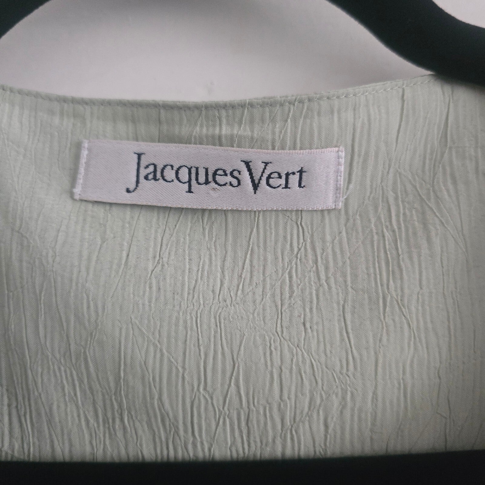 Jacques Vert Light Green Pleated Front Short Sleeve Blouse UK 12